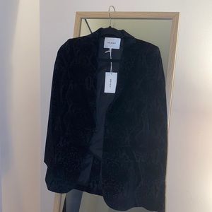 Frame Snake Print Velvet Blazer